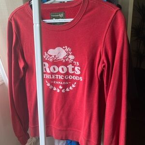 Roots crew neck sweater (red, small)